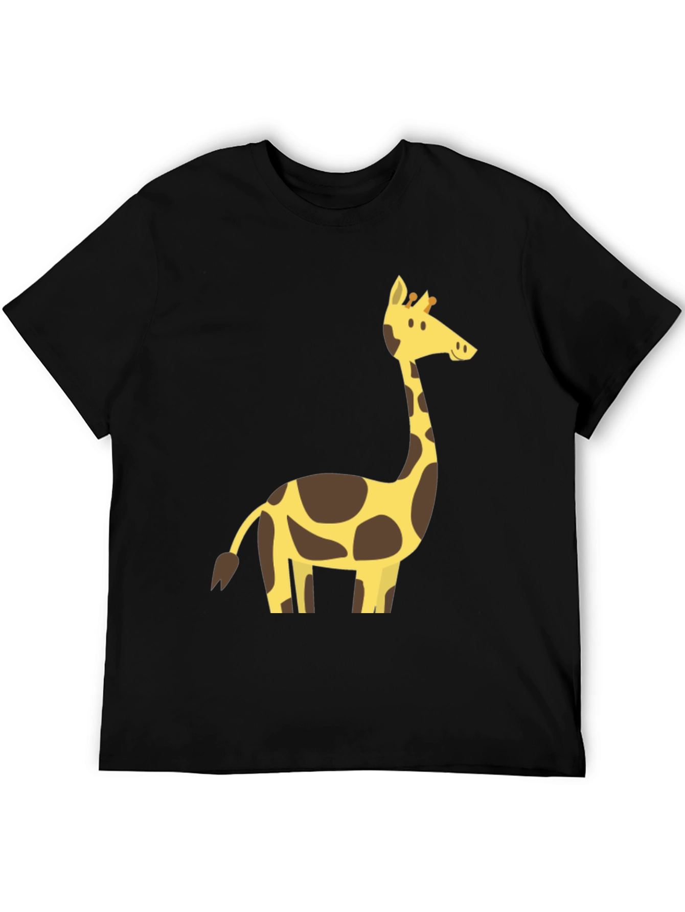 Giraffe Graphic T-Shirt - Black Crew Neck Tee