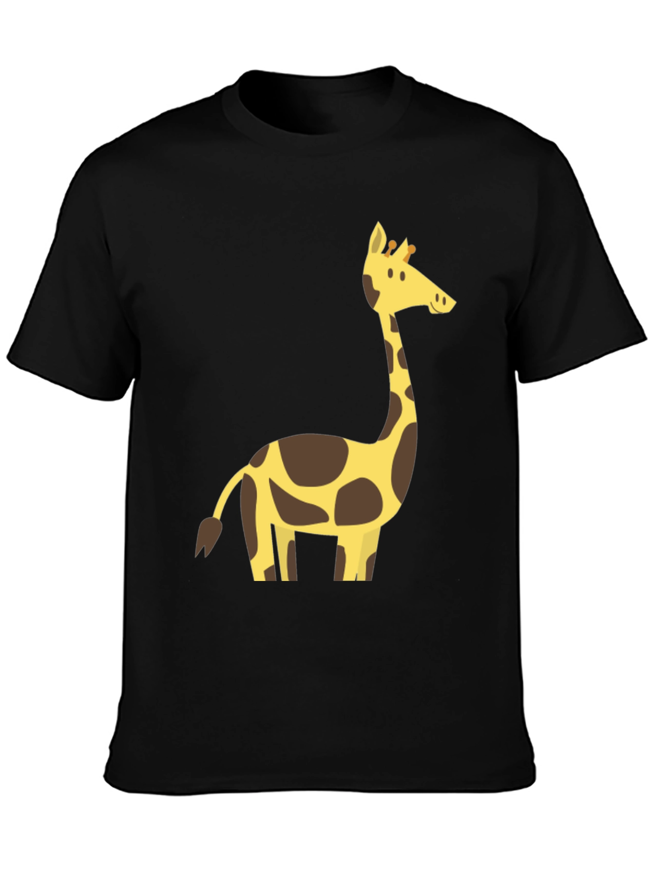 Giraffe Graphic T-Shirt - Black Crew Neck Tee