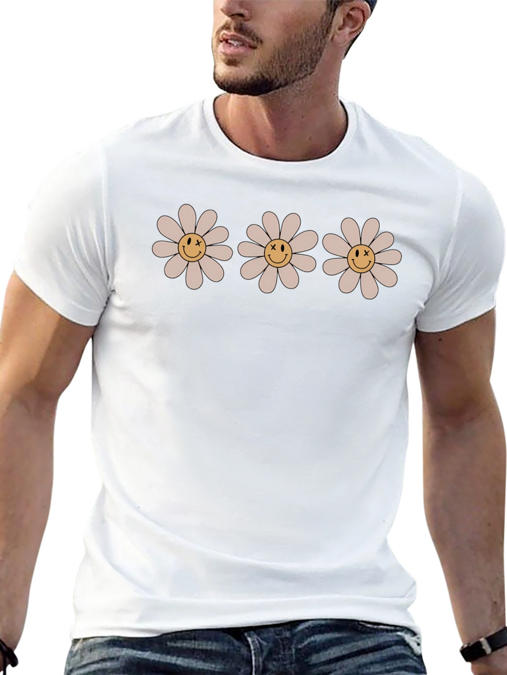 Daisy Smile Face T-Shirt - Retro Style
