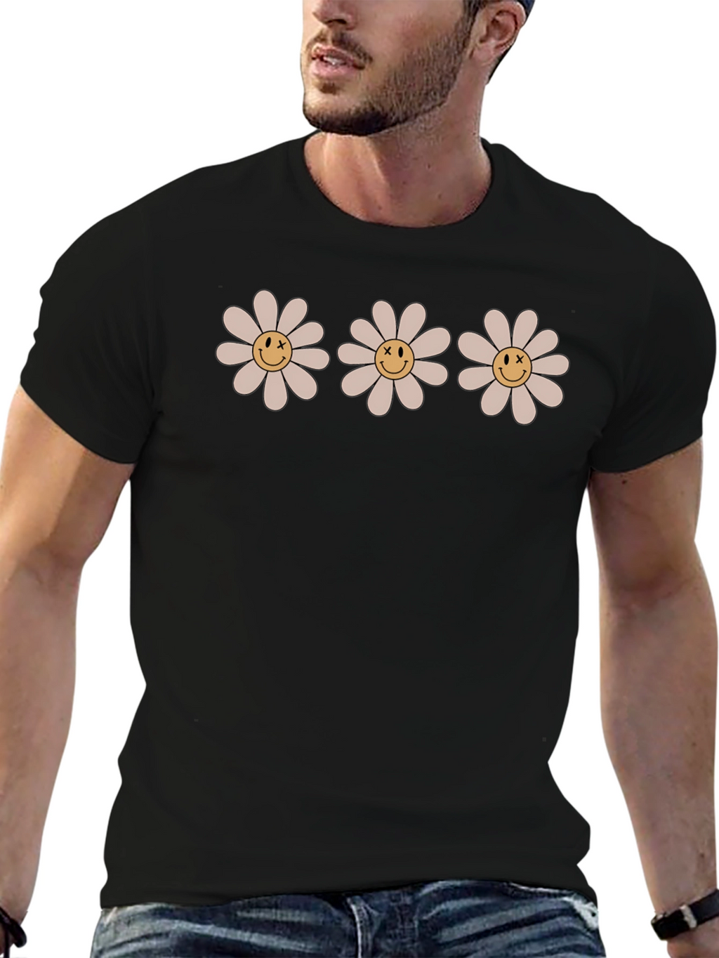 Daisy Smile Face T-Shirt - Retro Style