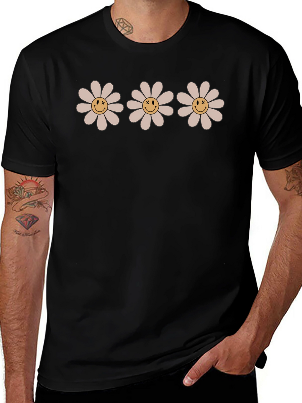 Daisy Smile Face T-Shirt - Retro Style