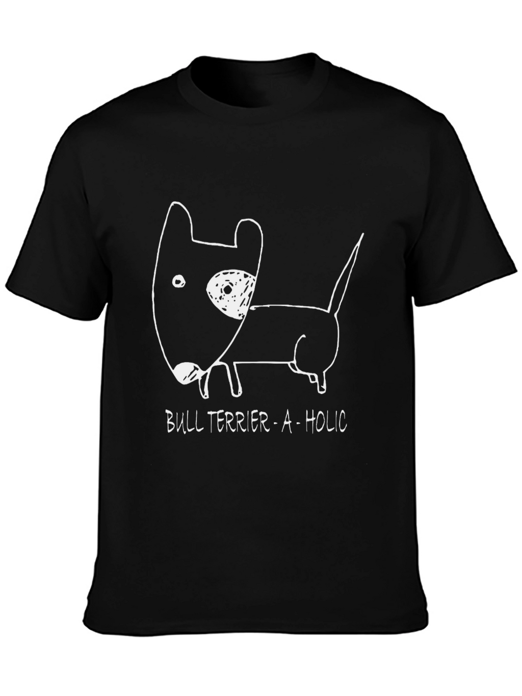 Bull Terrier-A-Holic Black Graphic Tee