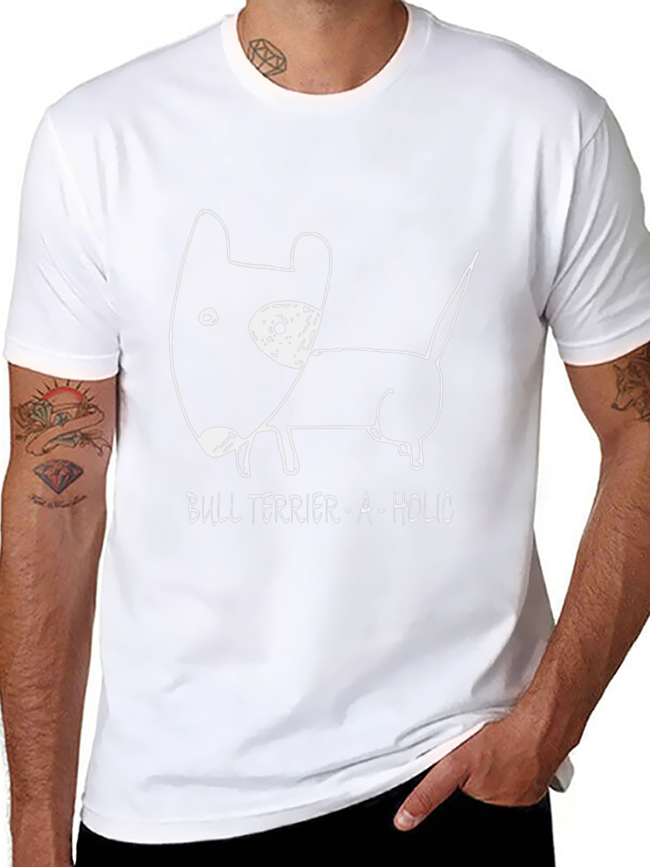 Bull Terrier-A-Holic Black Graphic Tee