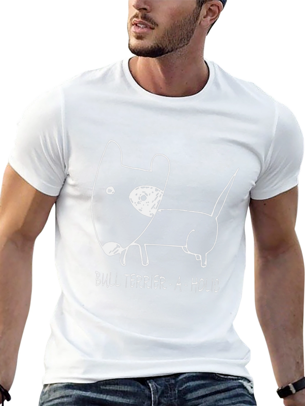 Bull Terrier-A-Holic Black Graphic Tee
