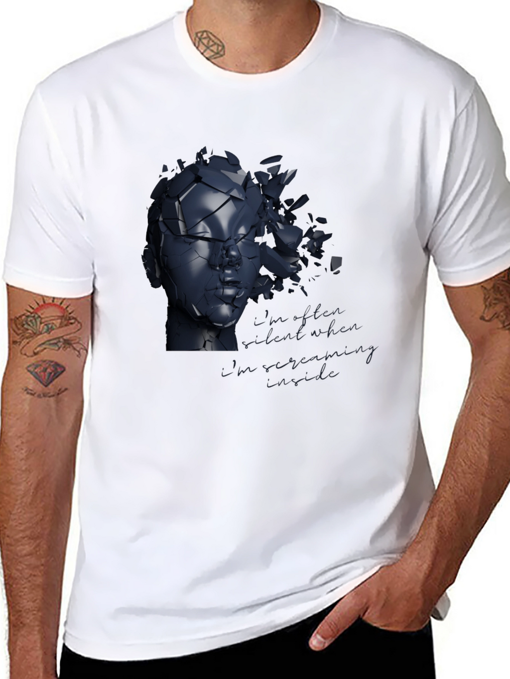 Shattered Reflections Graphic Tee - Modern Art Shirt
