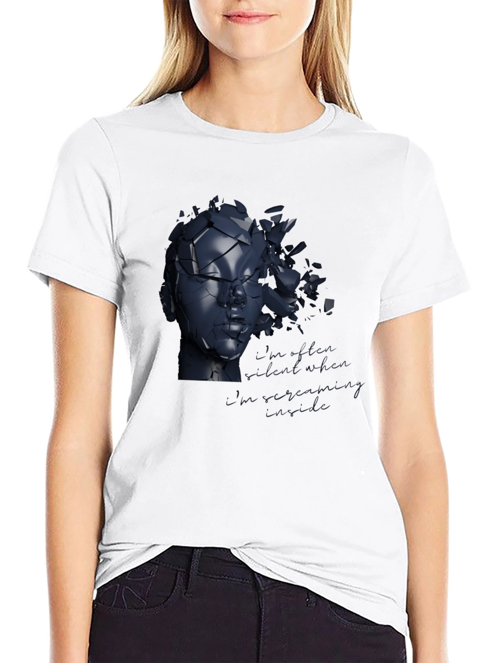 Shattered Reflections Graphic Tee - Modern Art Shirt