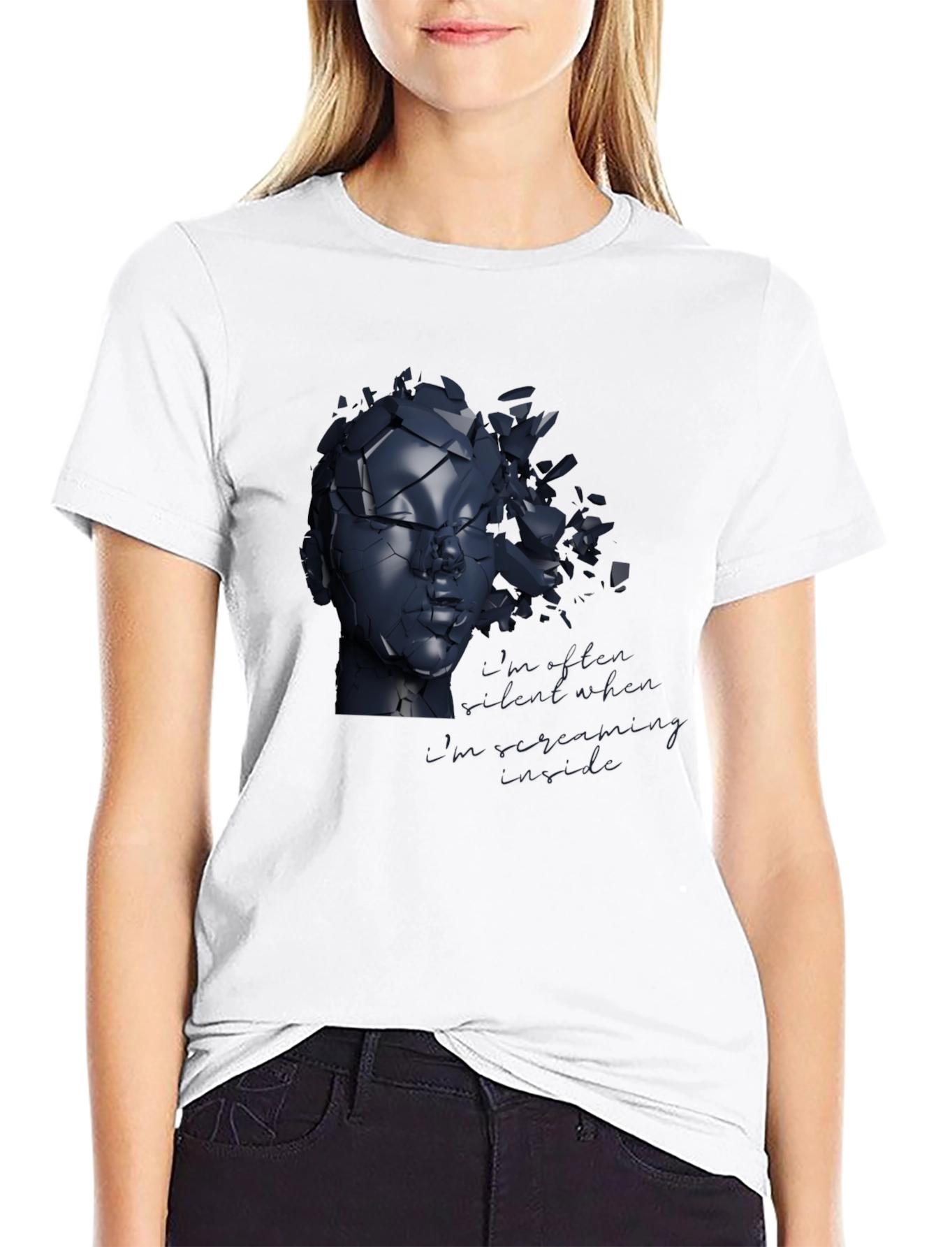 Shattered Reflections Graphic Tee - Modern Art Shirt