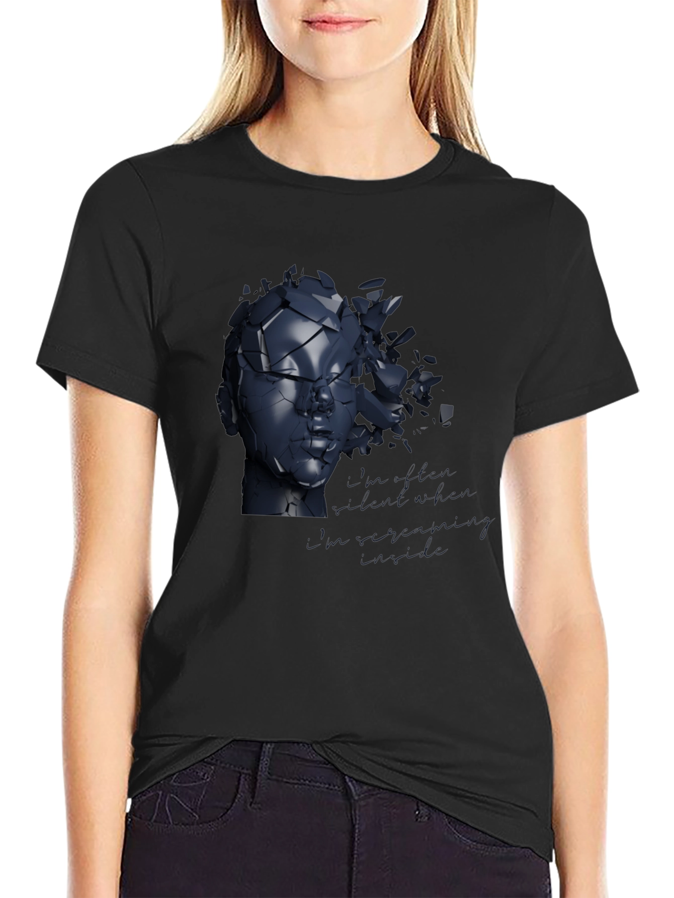 Shattered Reflections Graphic Tee - Modern Art Shirt