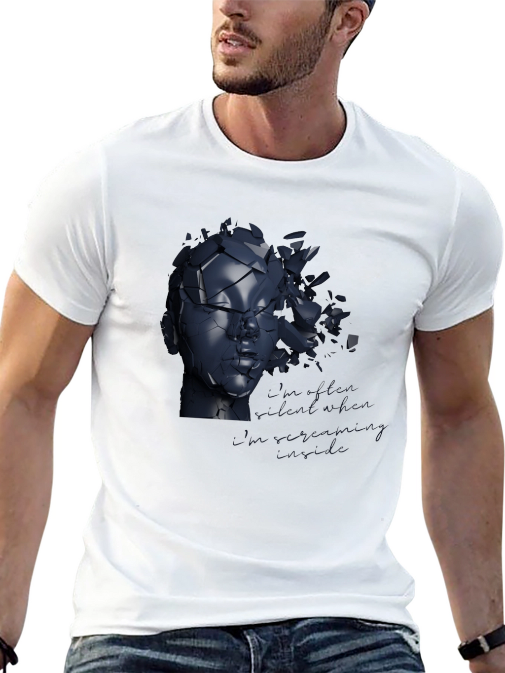 Shattered Reflections Graphic Tee - Modern Art Shirt