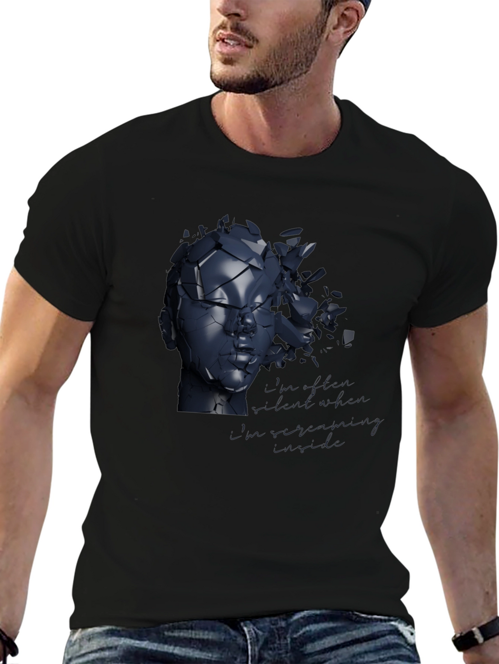 Shattered Reflections Graphic Tee - Modern Art Shirt