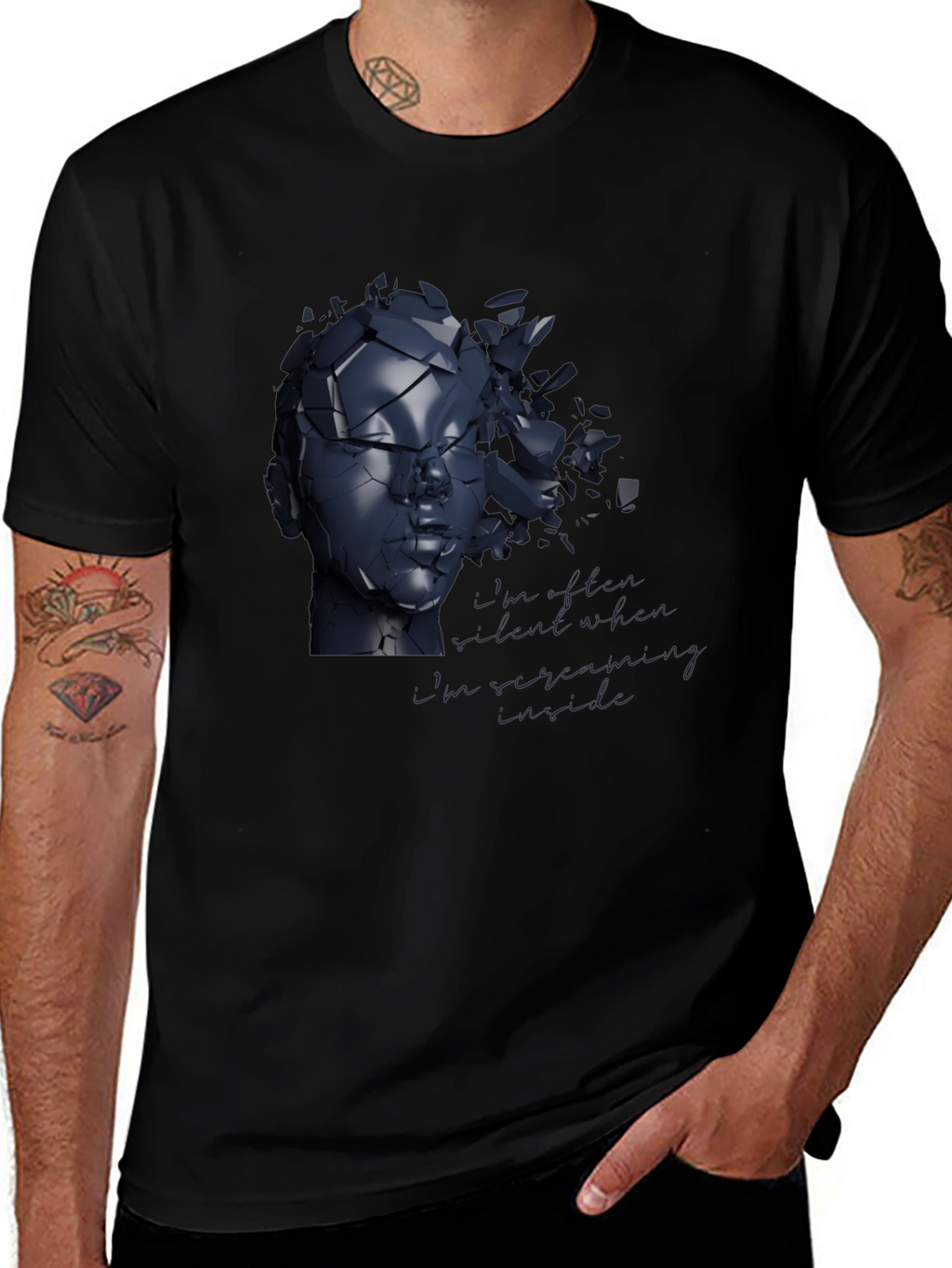 Shattered Reflections Graphic Tee - Modern Art Shirt