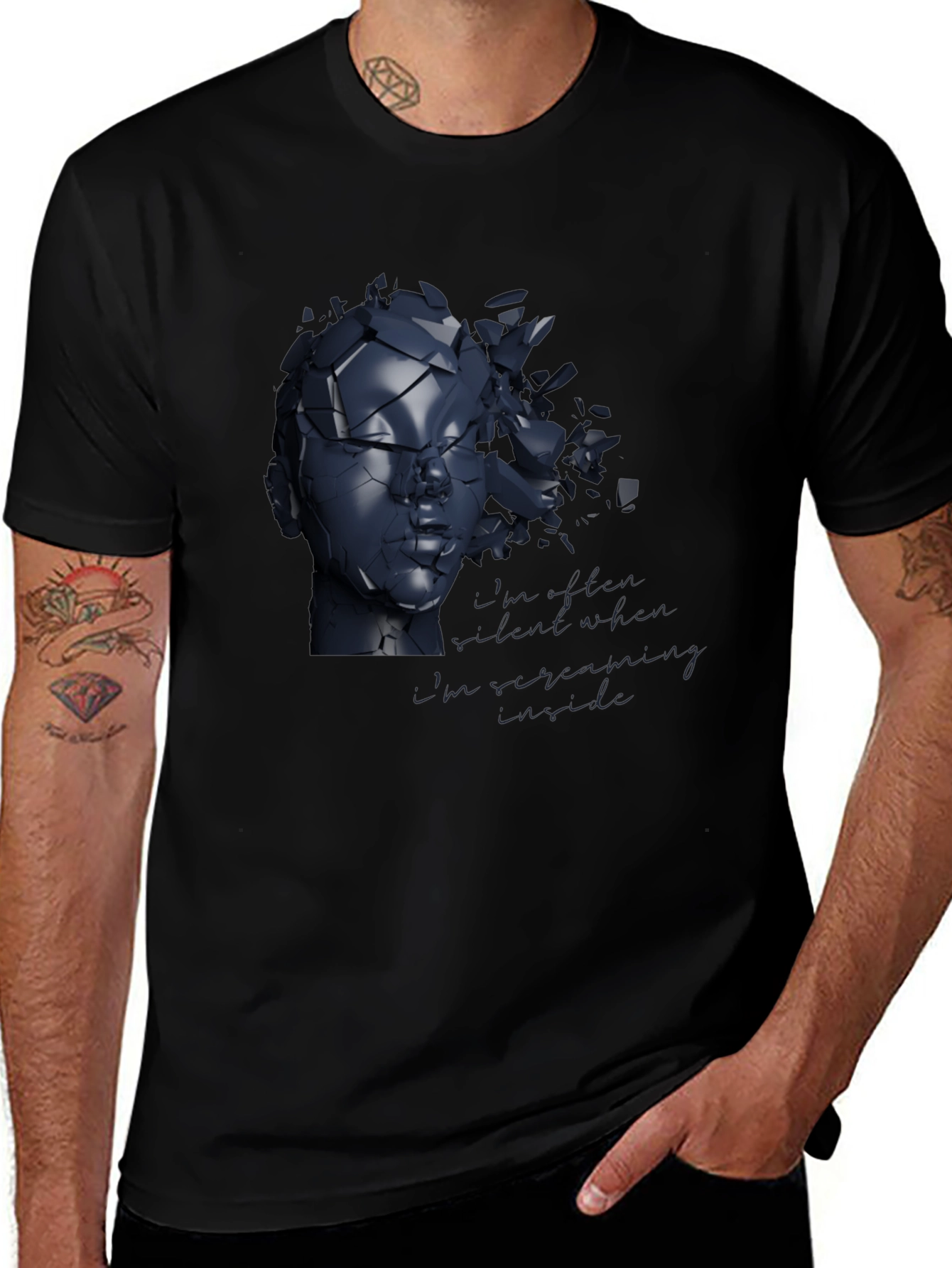 Shattered Reflections Graphic Tee - Modern Art Shirt