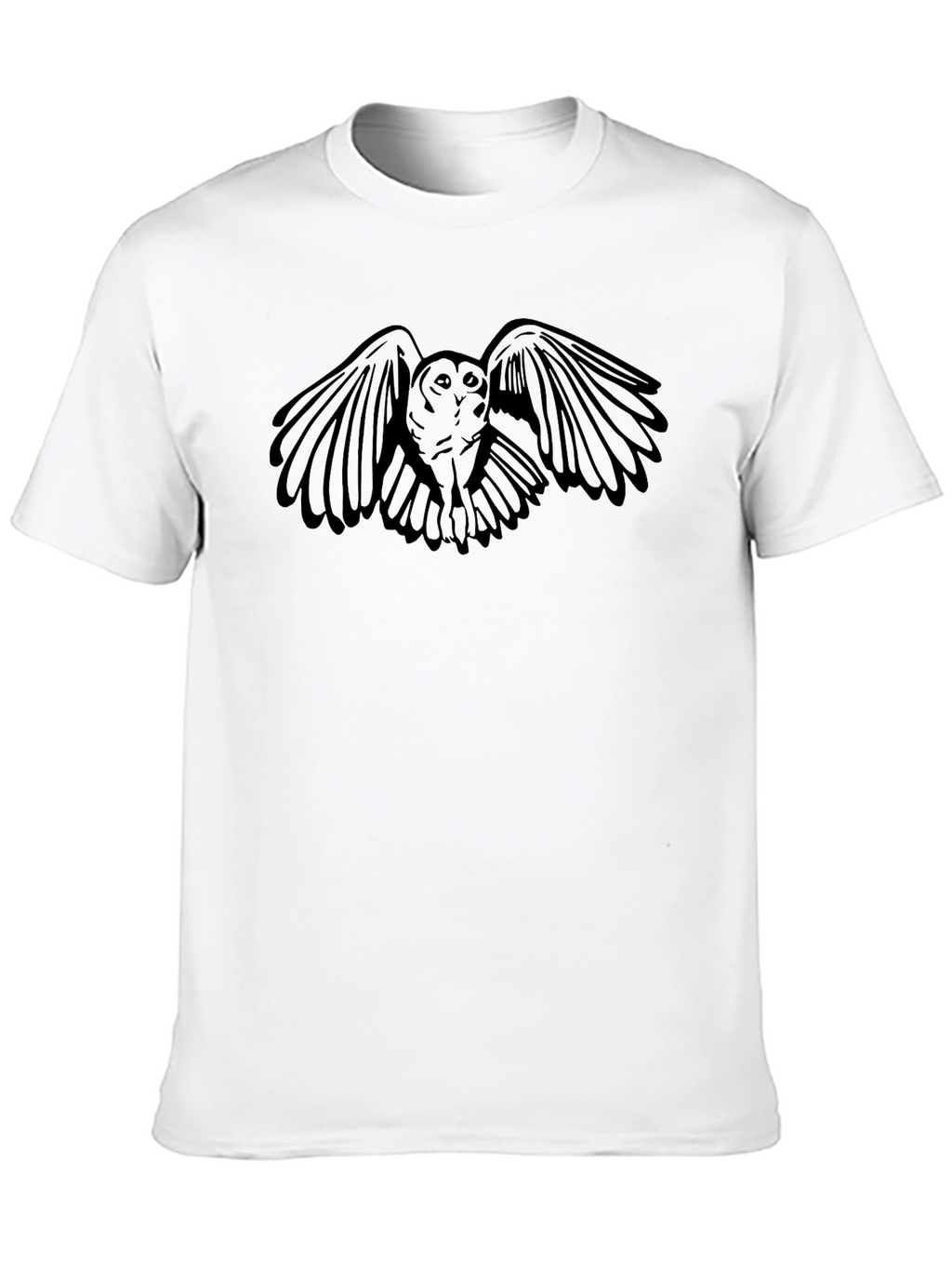 Mens Black Owl Graphic T-Shirt