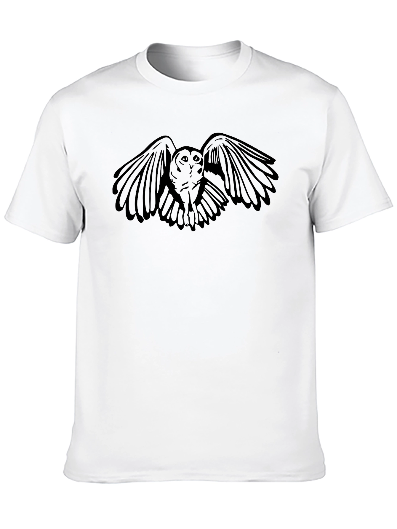 Mens Black Owl Graphic T-Shirt