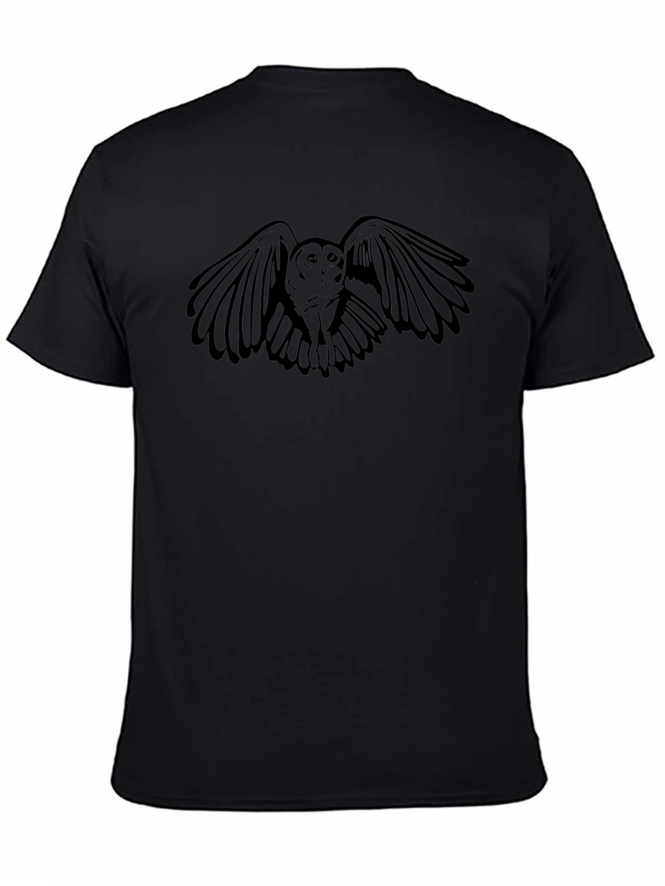 Mens Black Owl Graphic T-Shirt