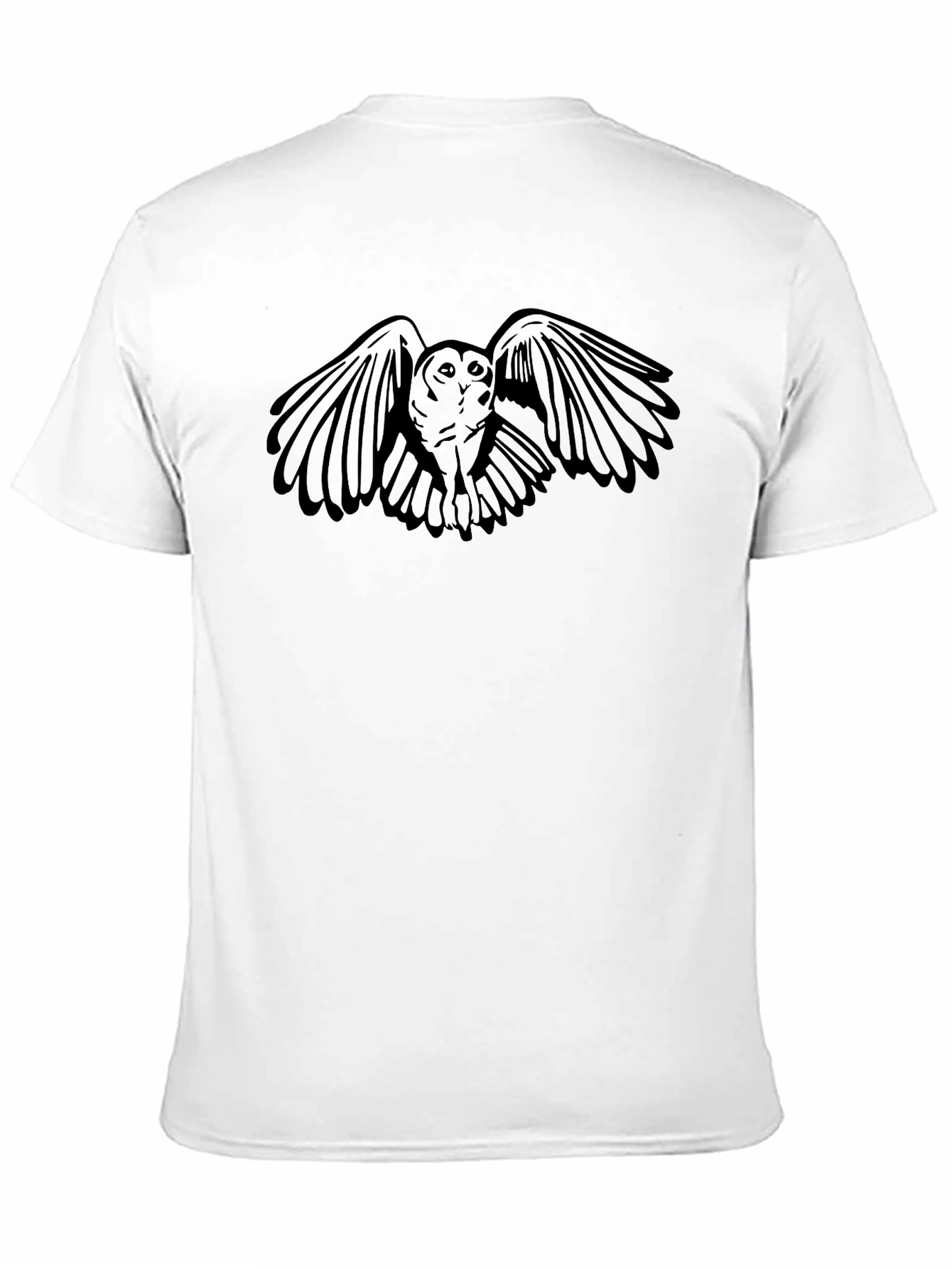 Mens Black Owl Graphic T-Shirt