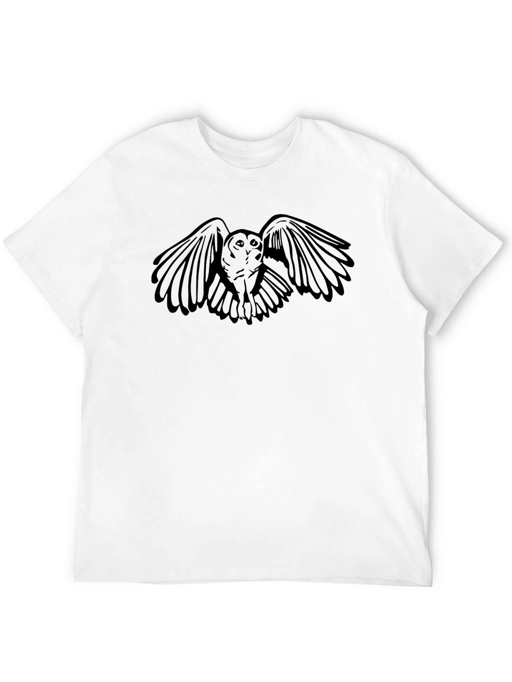 Mens Black Owl Graphic T-Shirt