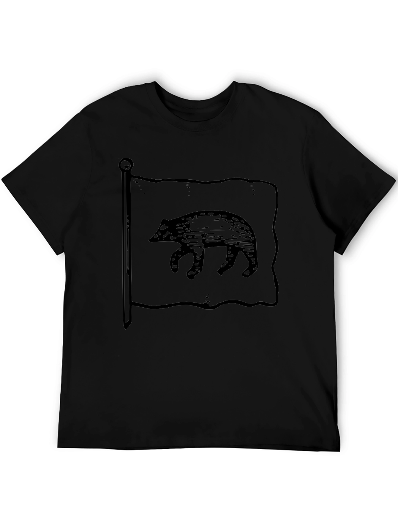 California Bear Flag Black Graphic Tee
