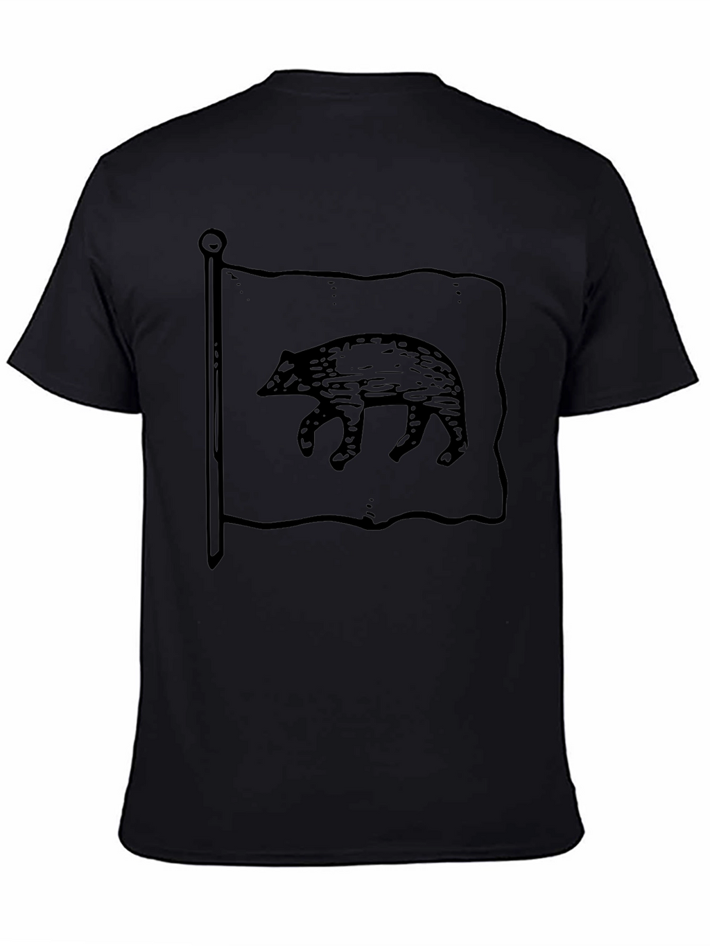 California Bear Flag Black Graphic Tee