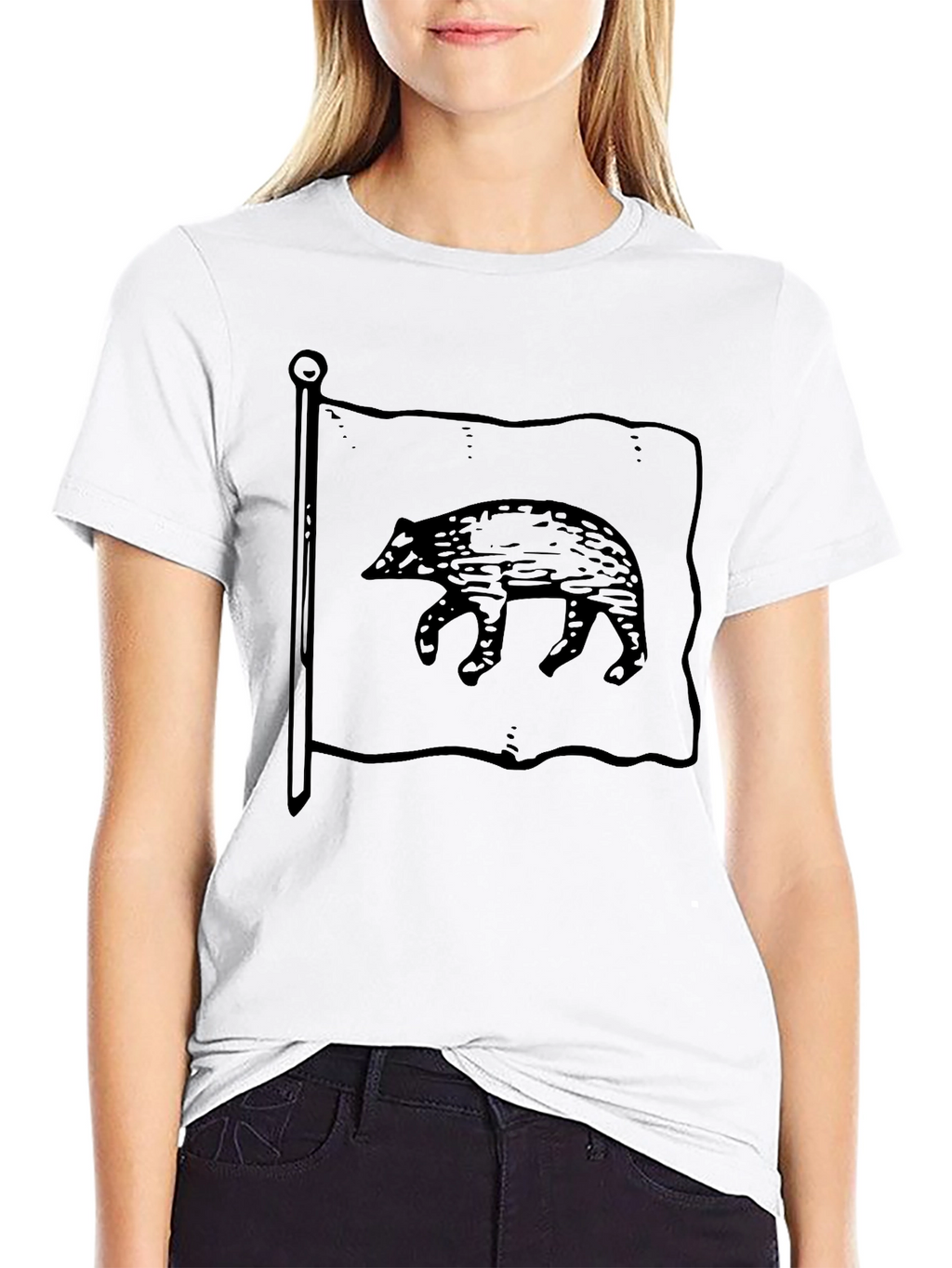 California Bear Flag Black Graphic Tee