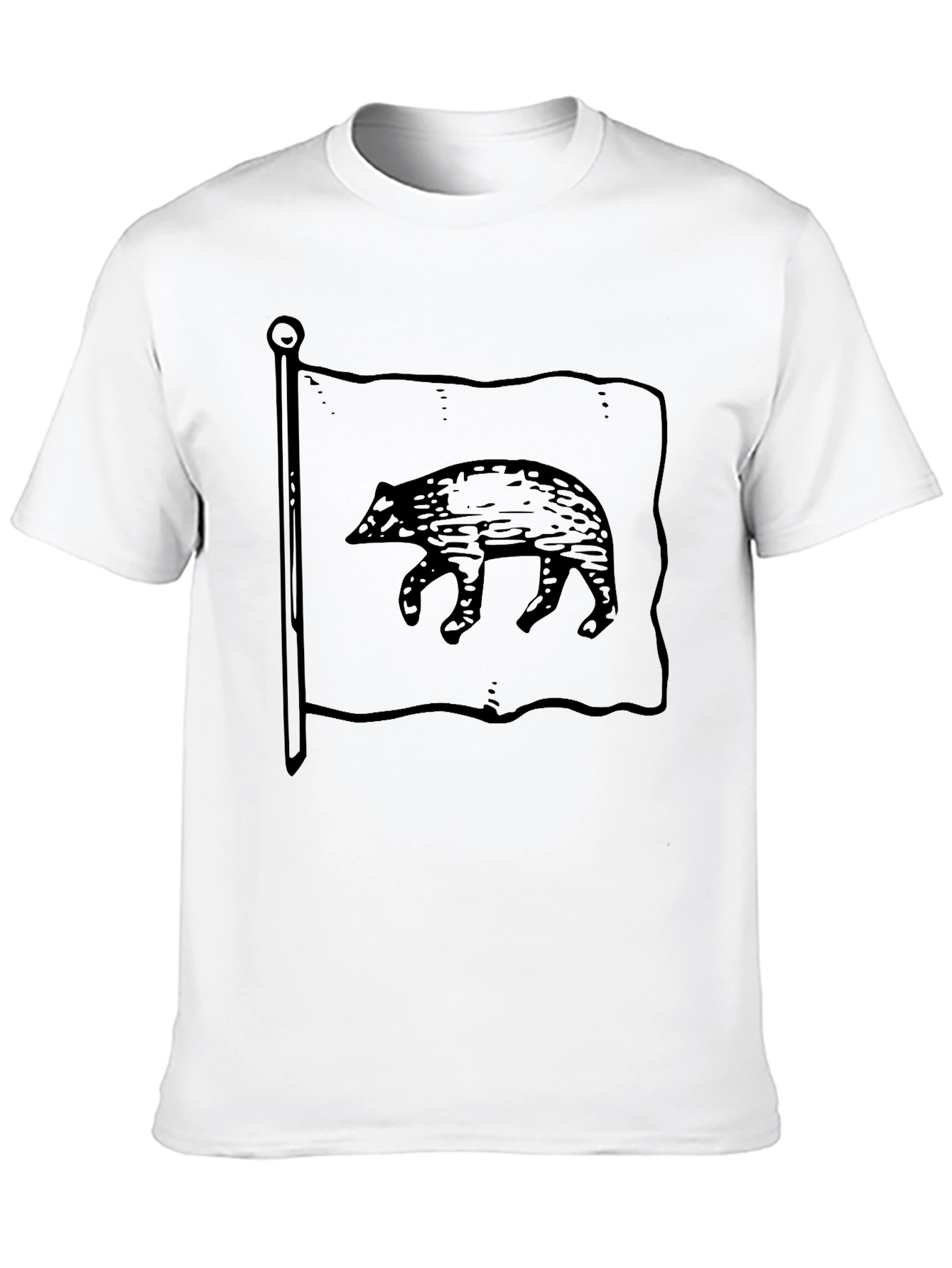 California Bear Flag Black Graphic Tee