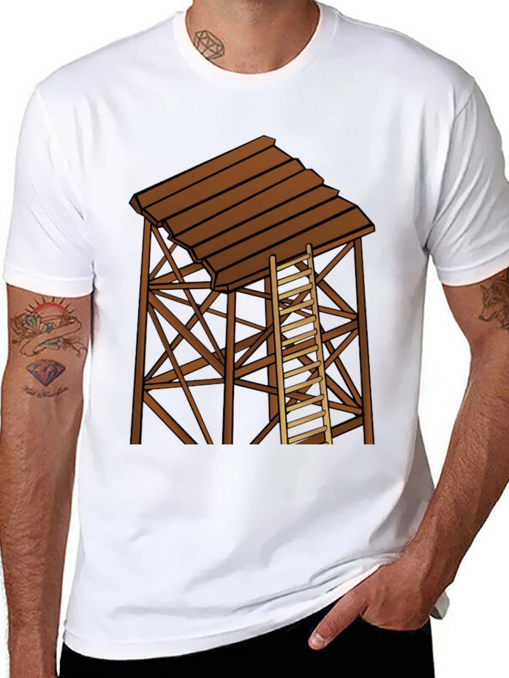 Rustic Water Tower Graphic T-Shirt