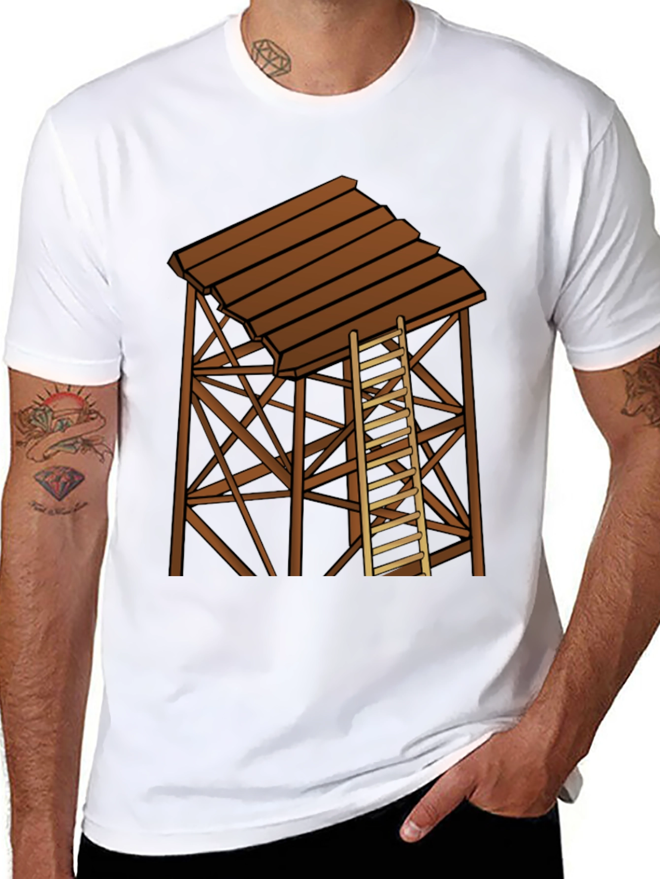 Rustic Water Tower Graphic T-Shirt