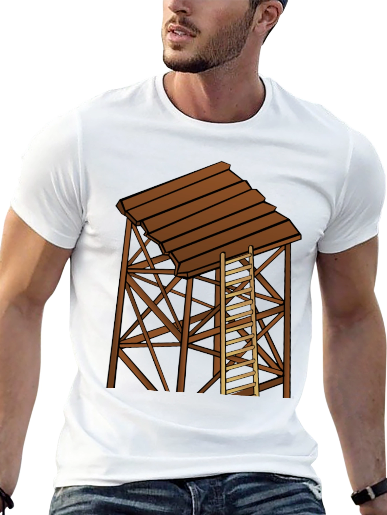 Rustic Water Tower Graphic T-Shirt