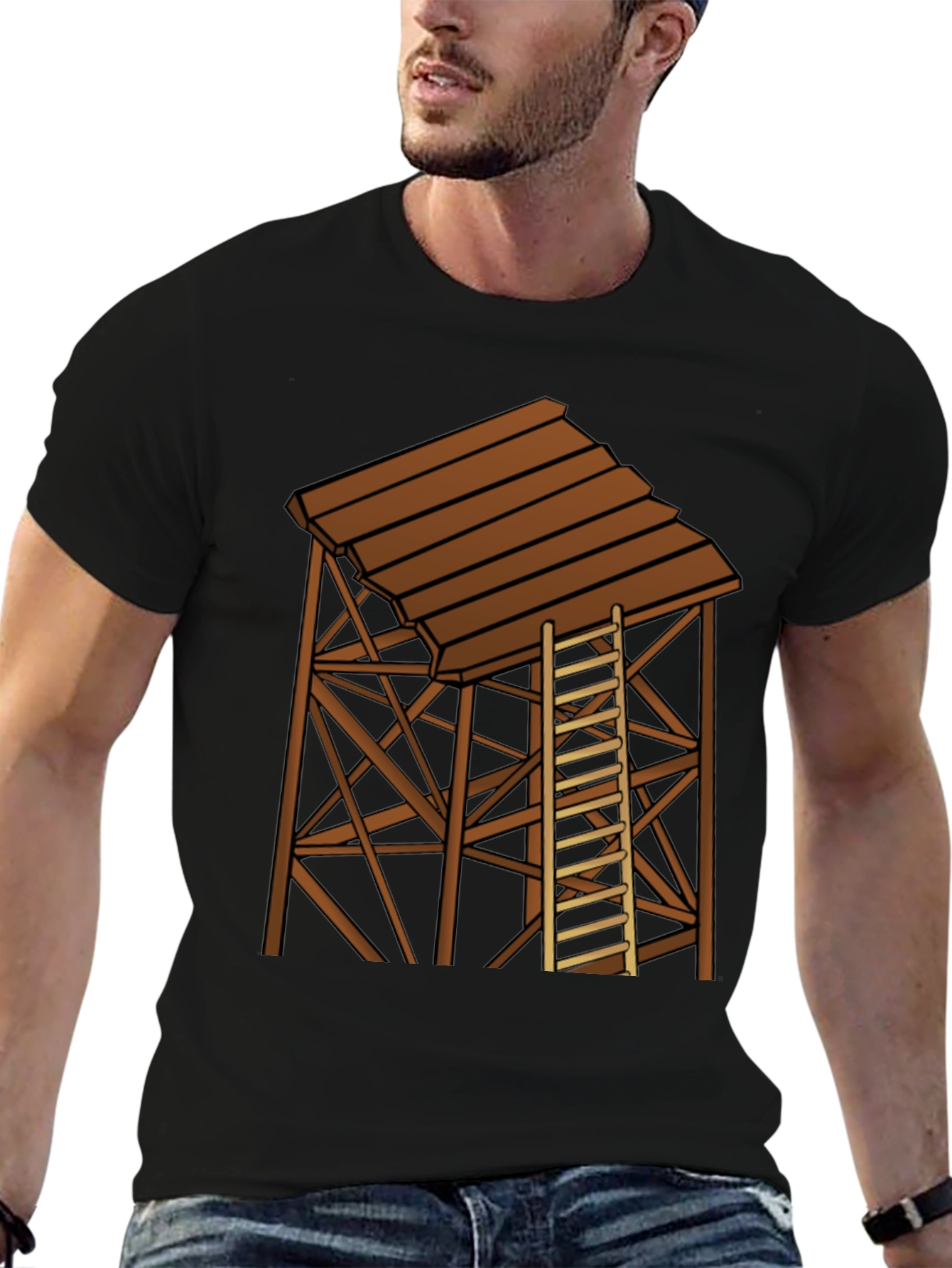 Rustic Water Tower Graphic T-Shirt