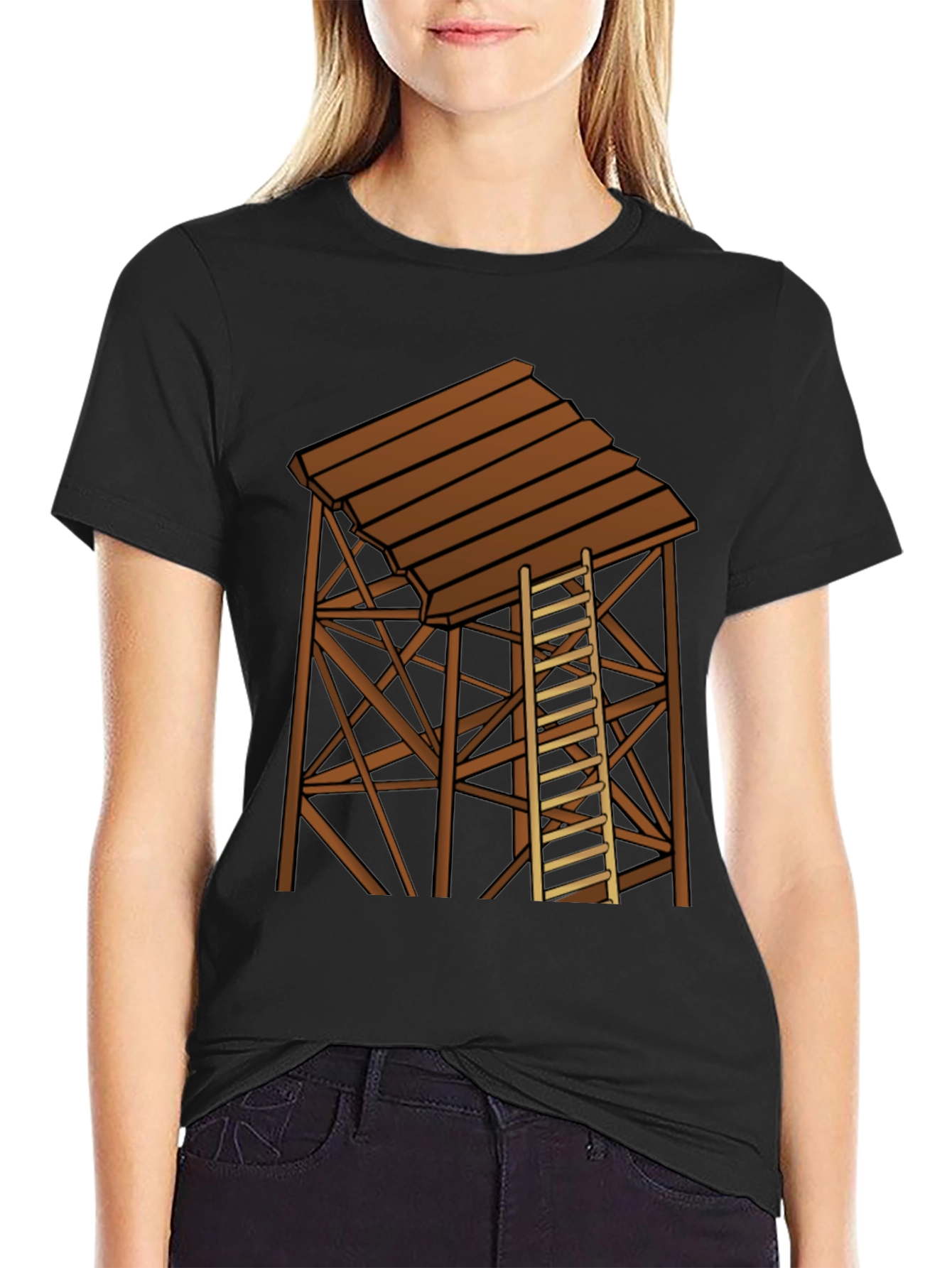 Rustic Water Tower Graphic T-Shirt