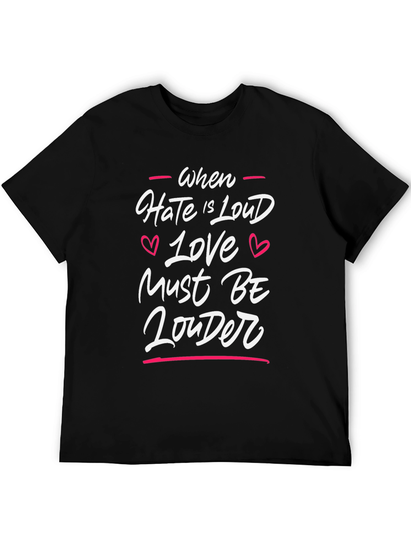 Love Must Be Louder Graphic Tee - Black Cotton T-Shirt