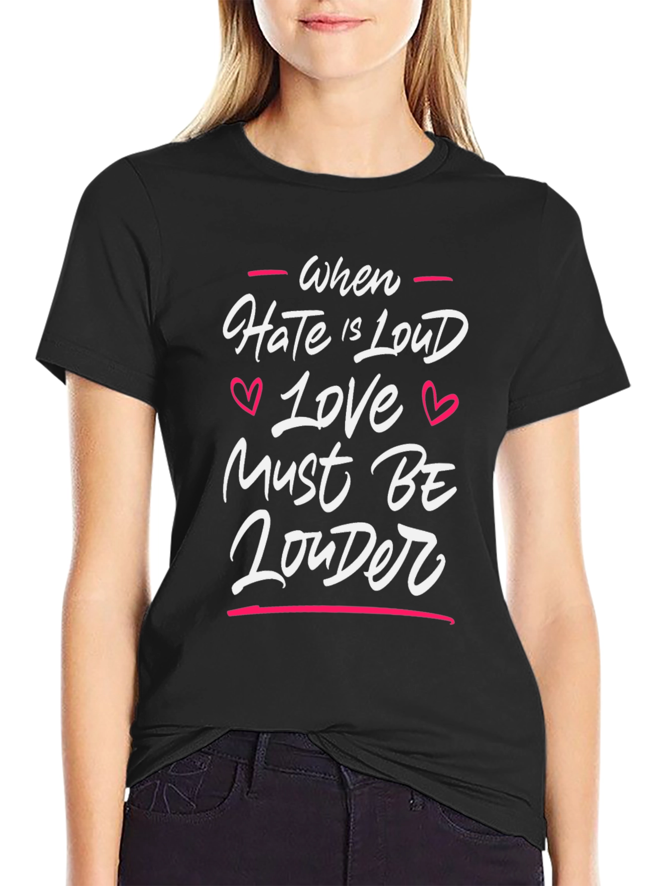 Love Must Be Louder Graphic Tee - Black Cotton T-Shirt