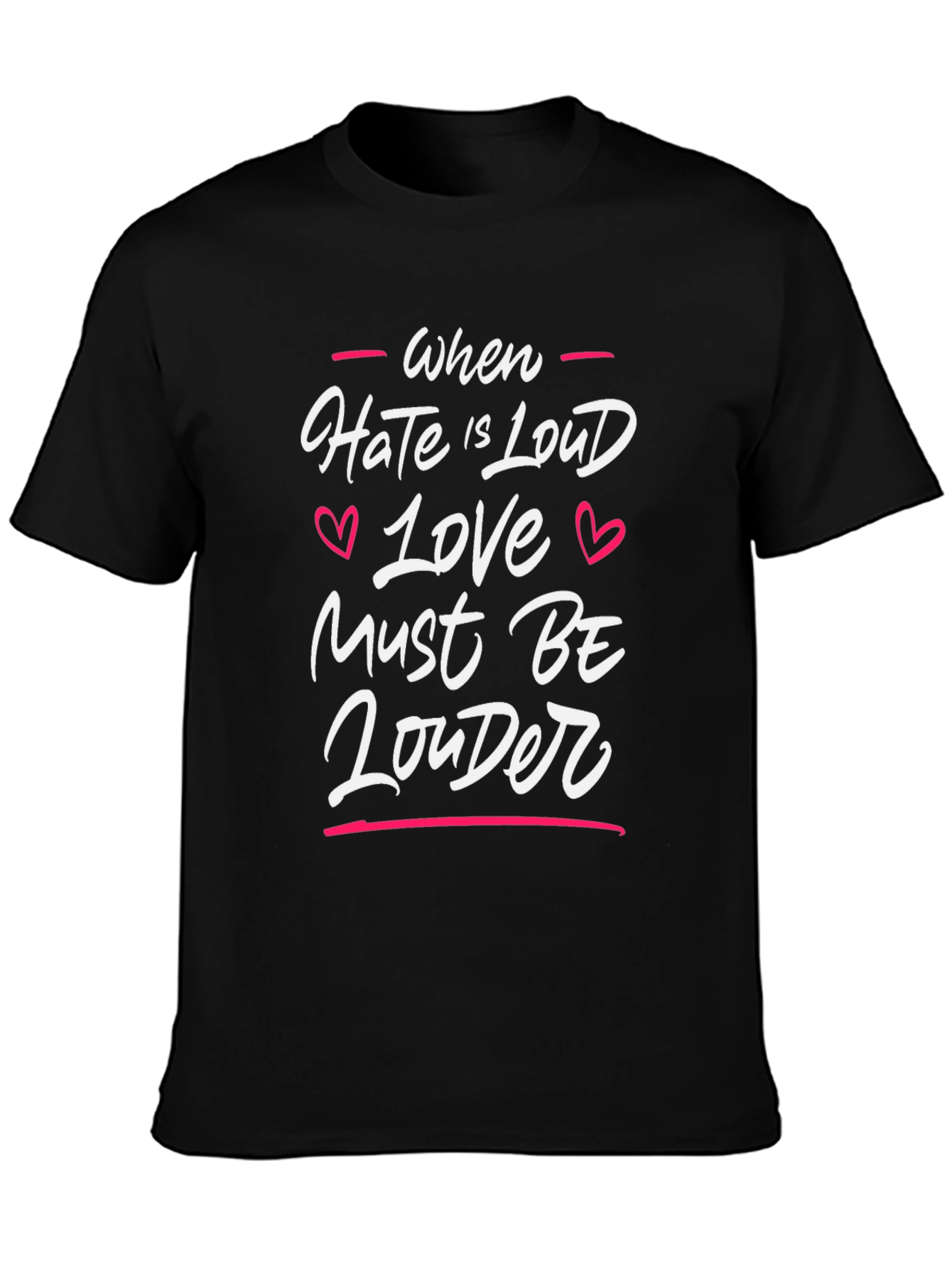 Love Must Be Louder Graphic Tee - Black Cotton T-Shirt