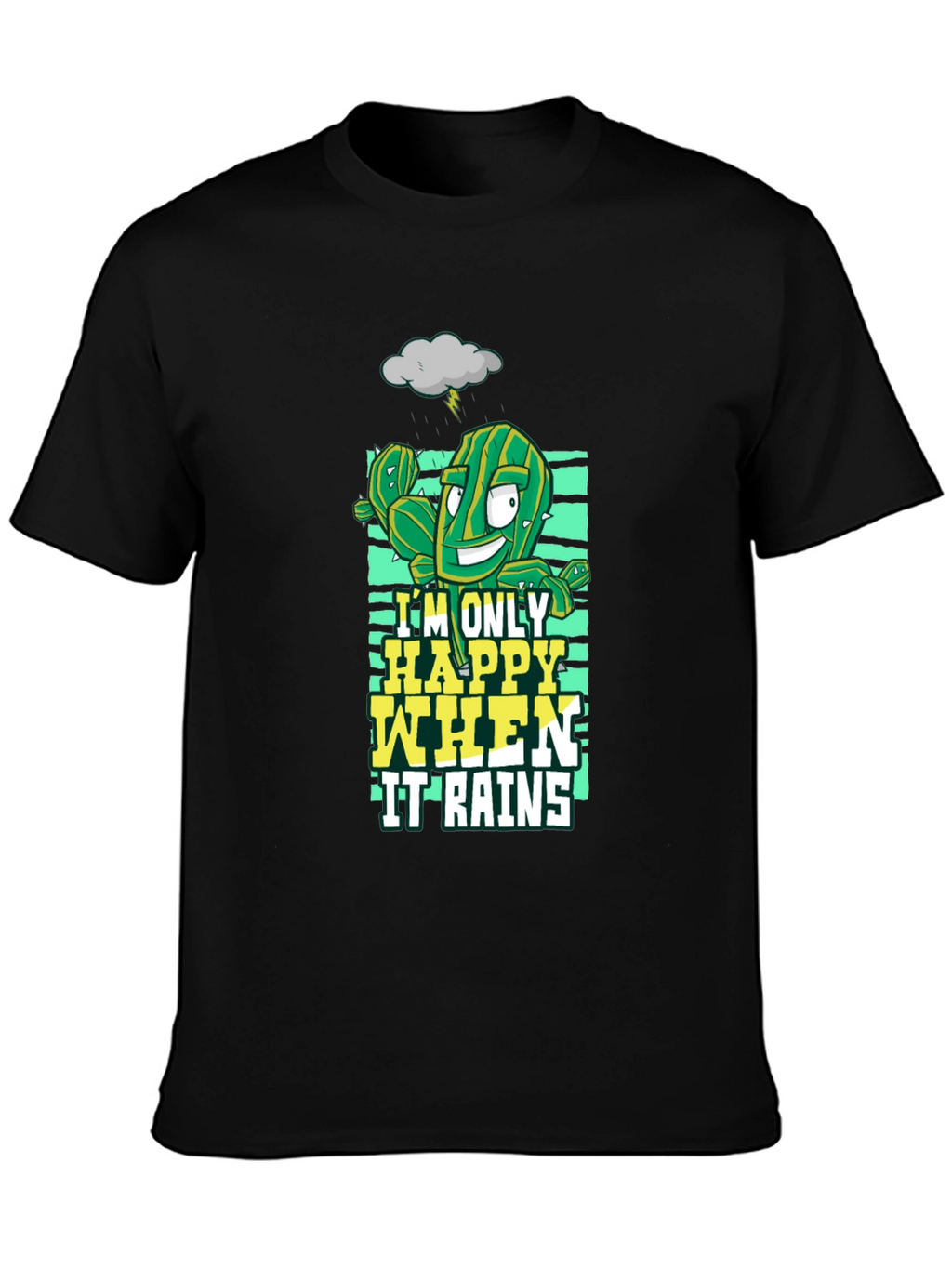 Happy When It Rains Cactus Graphic T-Shirt