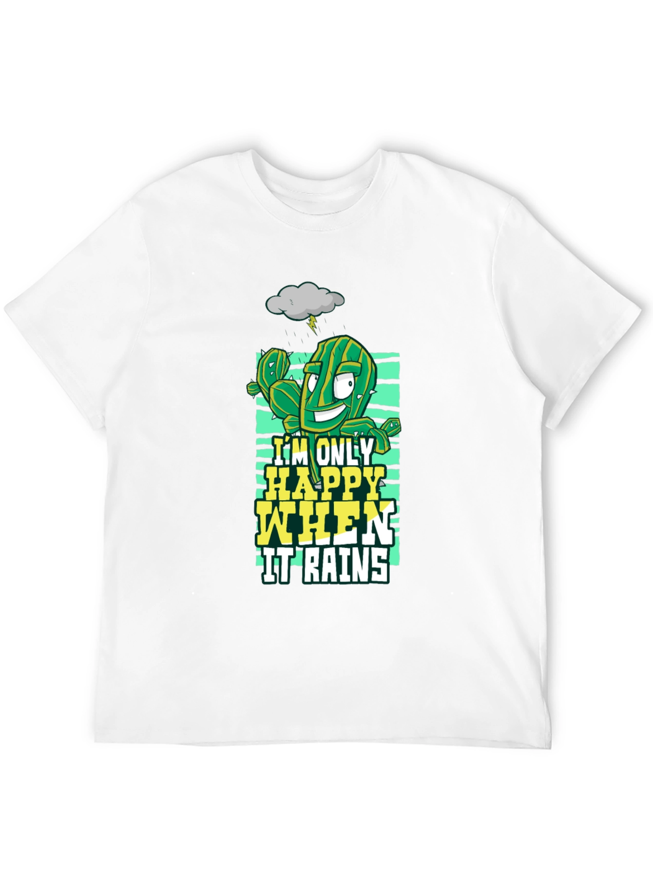 Happy When It Rains Cactus Graphic T-Shirt