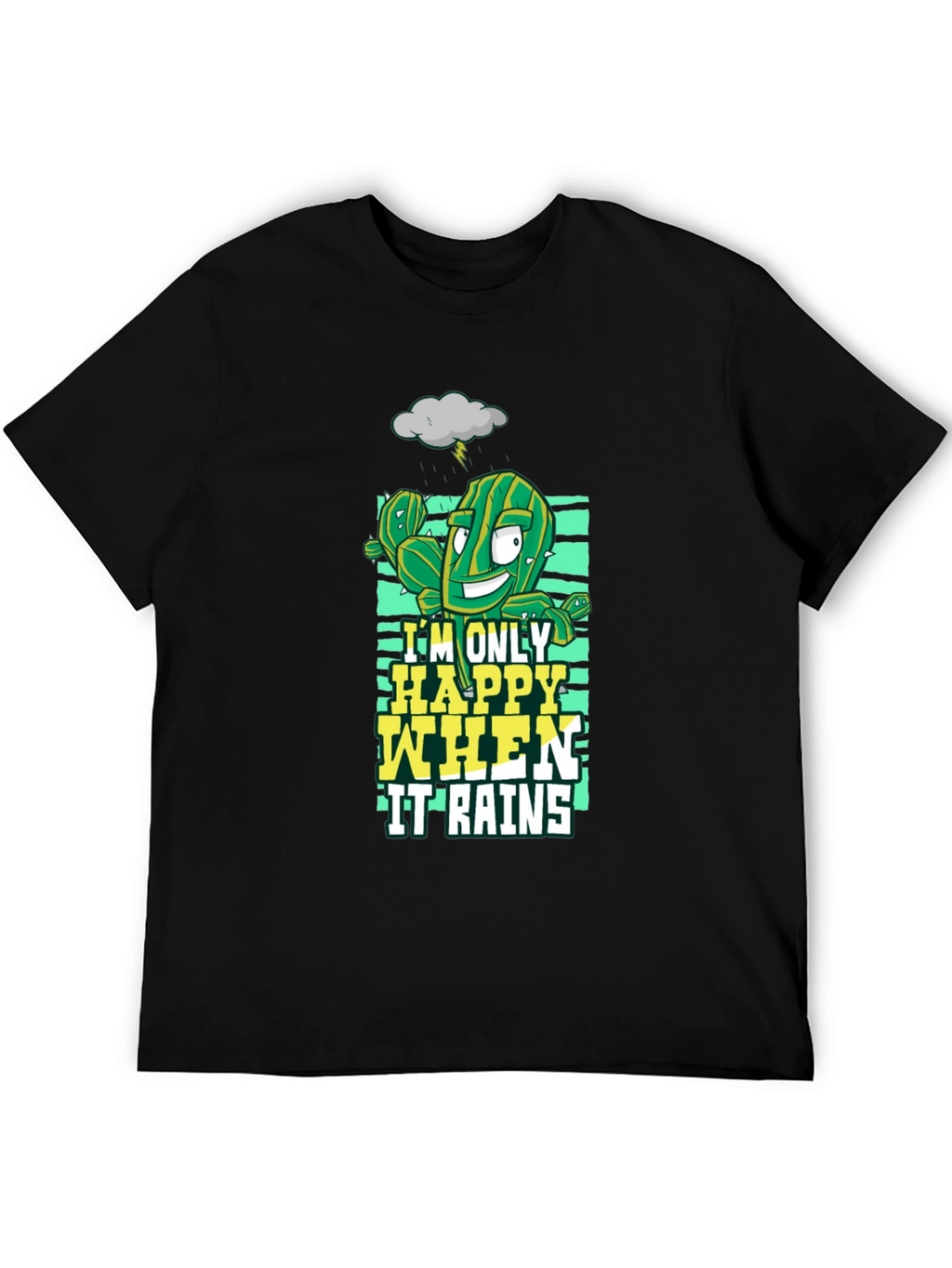 Happy When It Rains Cactus Graphic T-Shirt