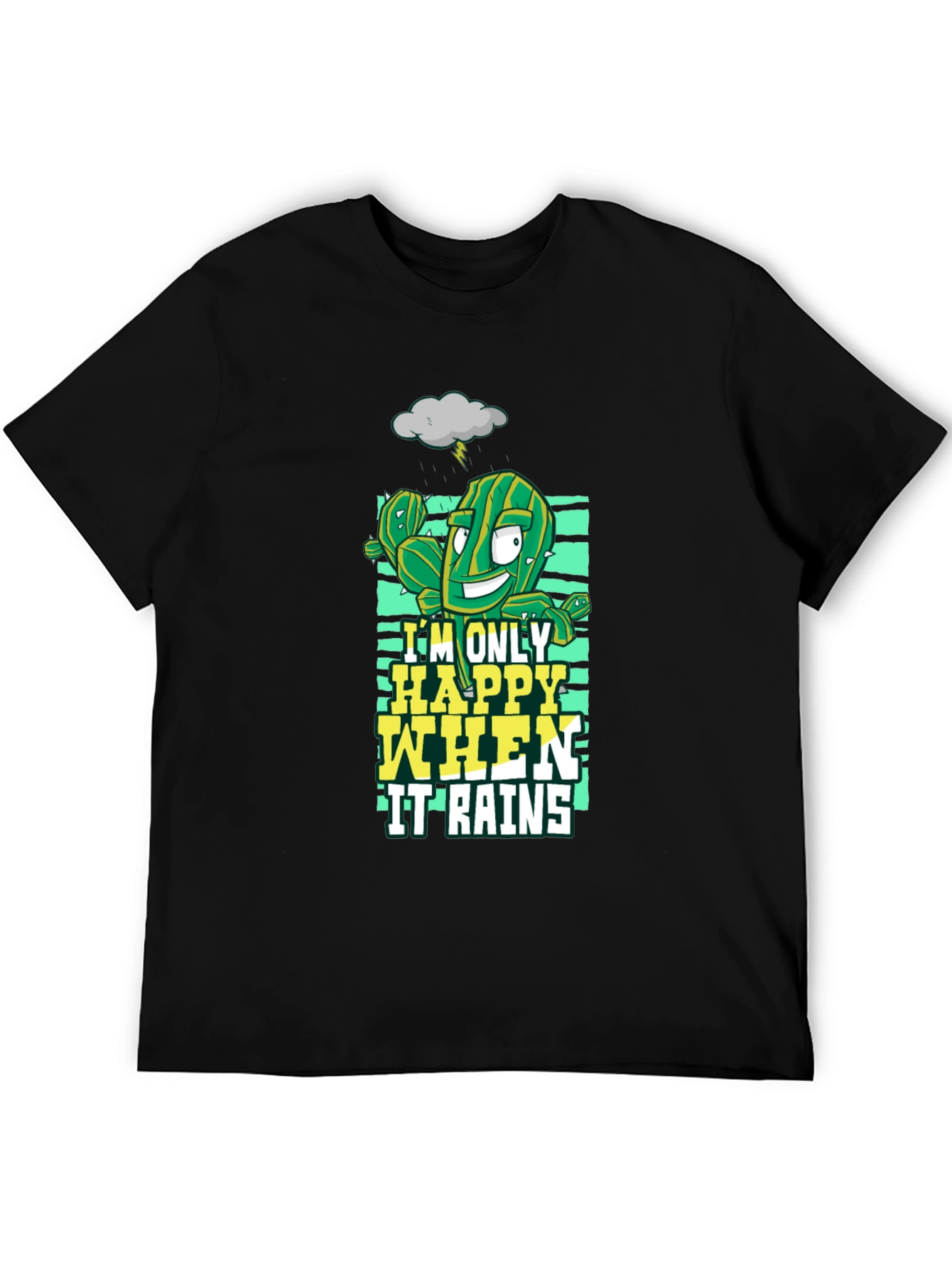 Happy When It Rains Cactus Graphic T-Shirt