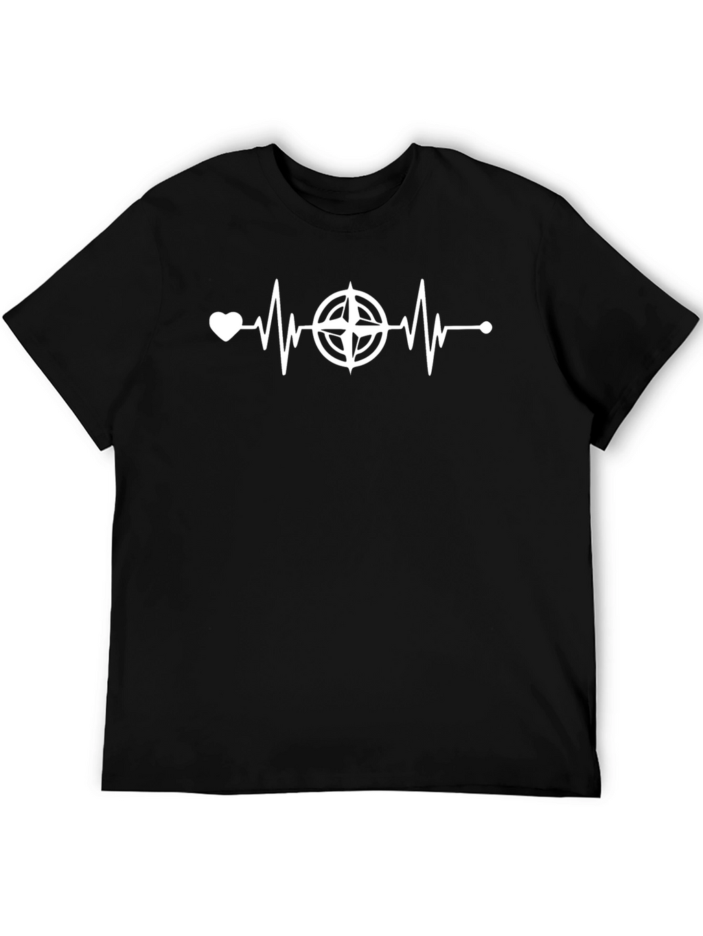 Heartbeat Compass Graphic Tee - Black