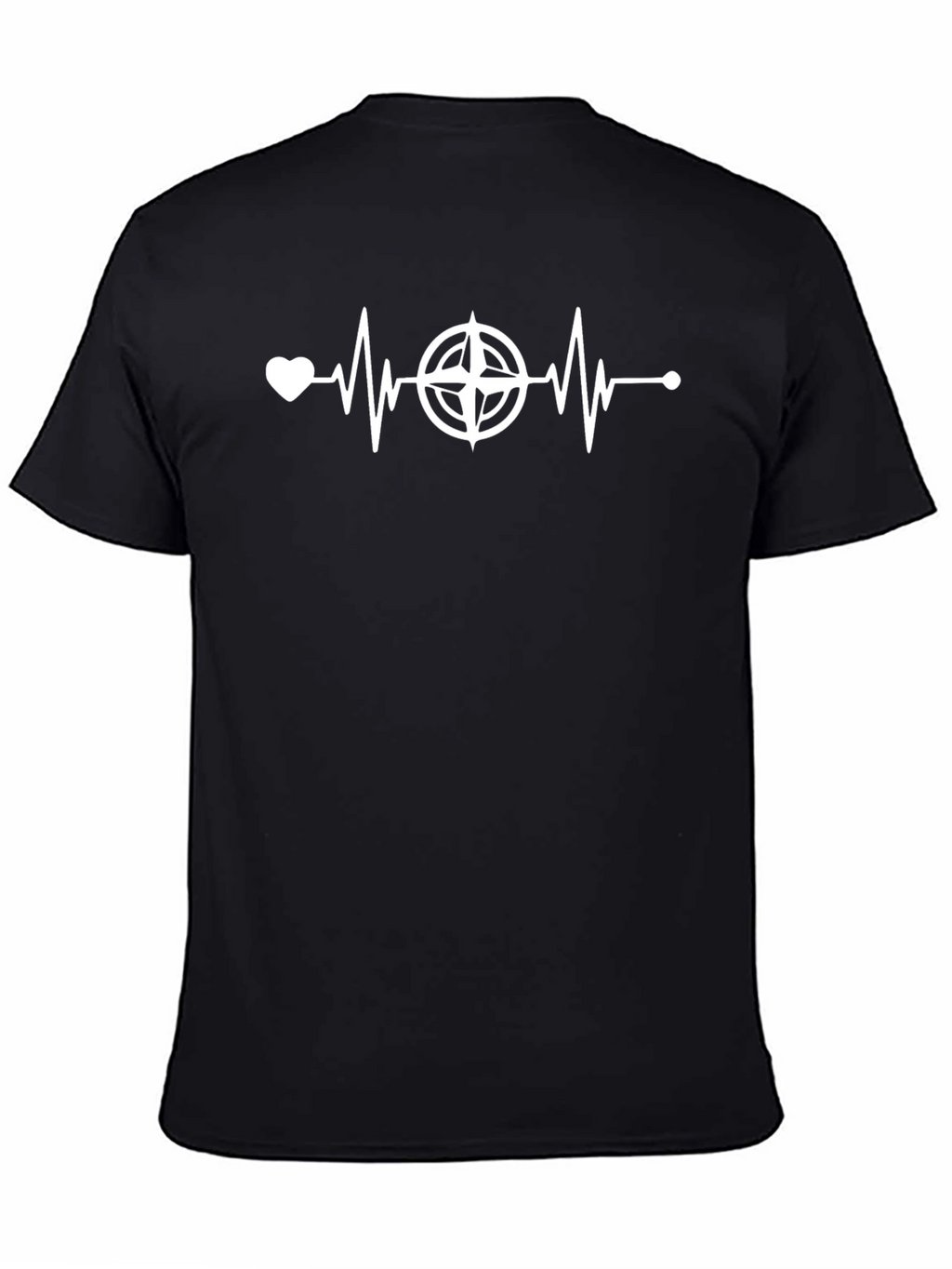 Heartbeat Compass Graphic Tee - Black