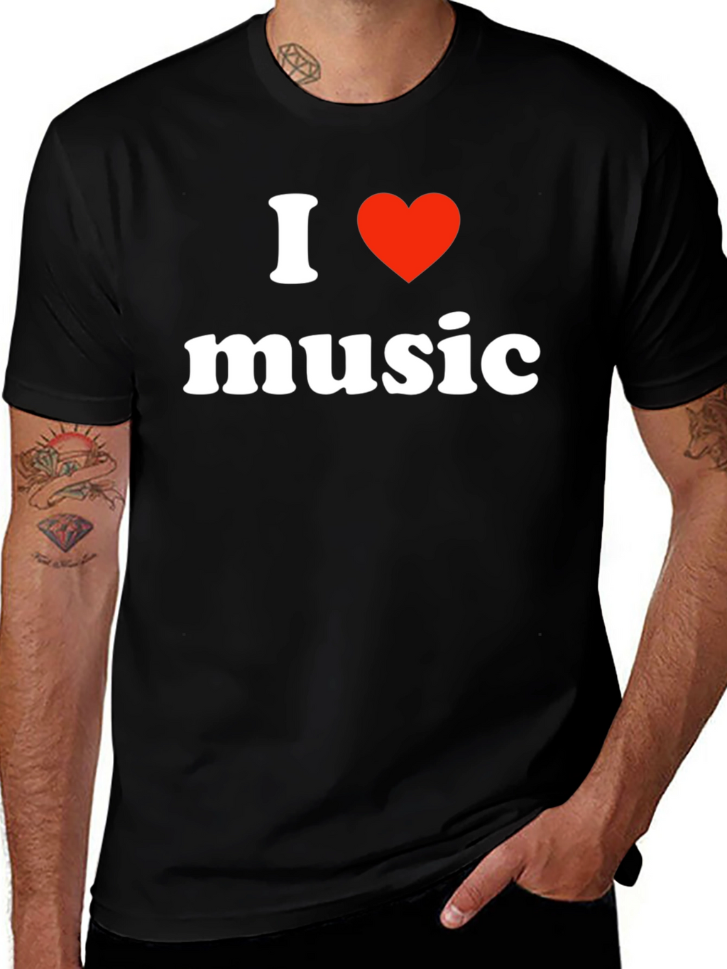 I Heart Music Black T-Shirt