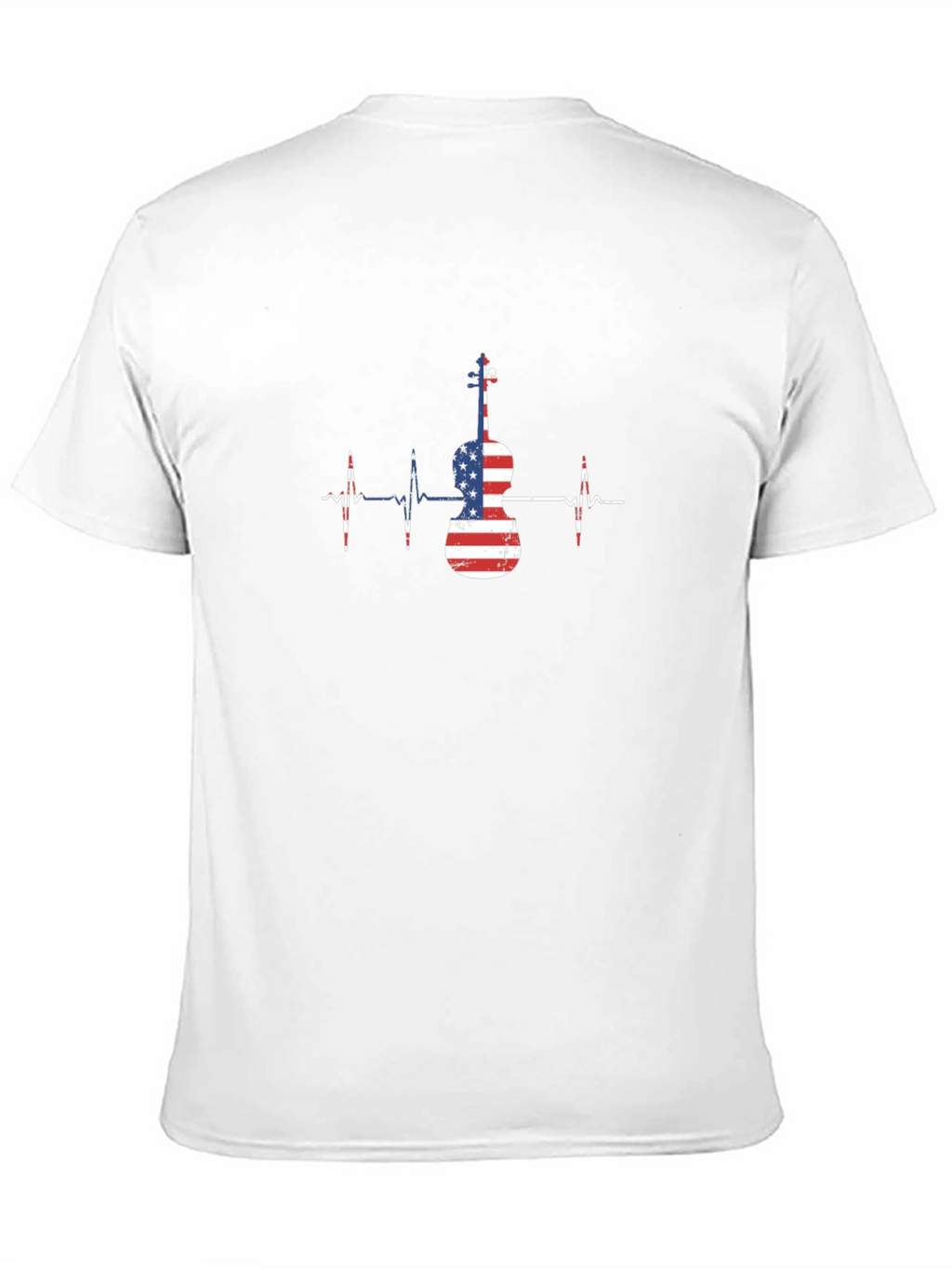 American Flag Violin Heartbeat T-Shirt