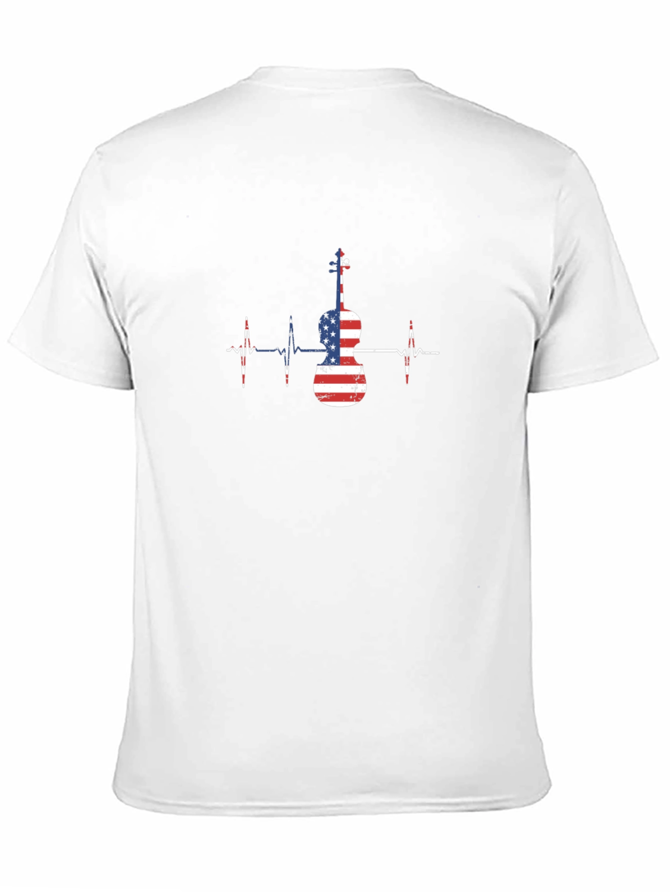 American Flag Violin Heartbeat T-Shirt
